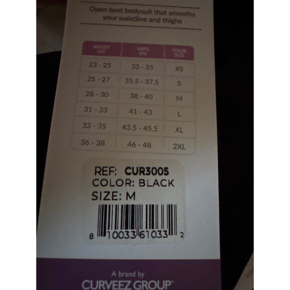 Brand New Curveez Women's Size Medium Black Second Skin Hip Hugger Bodysuit - Picture 8 of 8